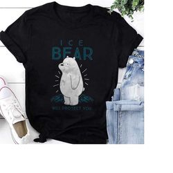 we bare bears ice bear will protect you t-shirt, we bare bears shirt fan gifts, we bare bears cartoon shirt, we bare bea