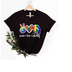 peace love equality lgbtq t-shirt, rainbow flag shirt, gay pride shirt, pride month shirt, lesbian pride, lgbt support s