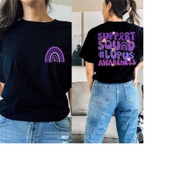 support squad lupus awareness shirt, lupus warrior shirt, lupus survivor gift, in may we wear purple, purple ribbon shir