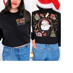 neuro nurse christmas shirt, neuro crew christmas sweatshirt, neurology gift, neuro nurse gift, neuro physical therapy,