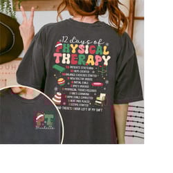 12 days of physical therapy christmas shirt, pt christmas shirt, physical therapist shirt, pt dpt christmas gift, pta sh