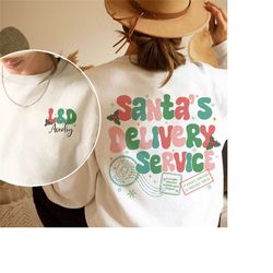 santa's favorite delivery service shirt, labor and delivery nurse christmas sweatshirt, christmas ld nurse gift, nicu ob