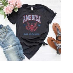 america shirt, land of the free shirt, america 1776 shirt, american eagle shirt, fourth of july shirt, american flag shi