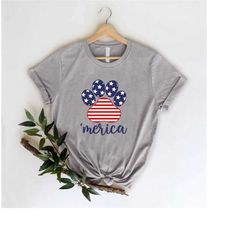 american flag paw print shirt, merica shirt, usa shirt, 4th of july shirt, dog lover shirt, patriotic dog mom shirt, ame