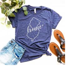 new jersey home shirt, bella canvas unisex fit tee, jersey shirt, nj shirt, state pride, new jersey state tshirt, travel