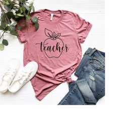 back to school teacher t-shirt - cute teacher shirt - apple teacher shirt - gift for teachers - kindergarten teacher - b