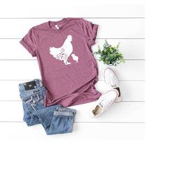 floral chicken shirt, farm shirt, country shirts, chicken shirt, farm tees, women's chicken shirt, chicken lover tee, co