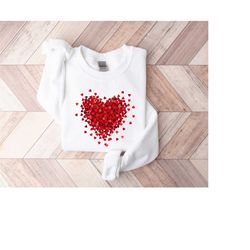 valentine's day sweatshirt red hearts, red hearts sweater, pretty red hearts shirt valentine's day, valentine's day gift