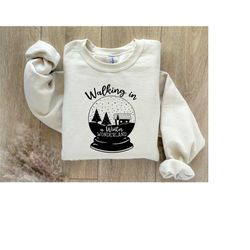christmas sweatshirt, walking in a wonderland sweatshirt, holiday sweater, women's holiday shirt, winter wonderland chri