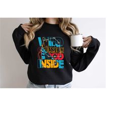 wild outside good inside, adventure shirt, wild life life shirt, good inside t-shirt, outdoor life shirt, unisex fall cr