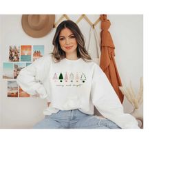 merry and bright, women's christmas shirt, womans holiday shirt, christmas gift, chic winter shirt, cute holiday tee, gi