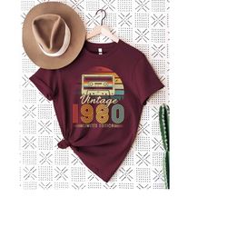 vintage 1980 t-shirt, made in 1980, 42nd birthday, 42 years old gift, 42nd birthday idea, 42 classic tshirt, 1980 shirt,
