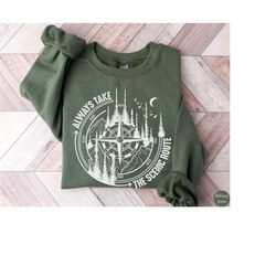 camping sweatshirt, compass shirt, hiking sweater, travel hoodie, gift for camper, adventure tshirt, hiker outfit, natur