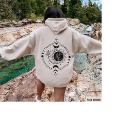 sun and moon hoodie, mystical moon phase shirt, celestial sweatshirt, astrology sweater, spiritual gift, aesthetic witch