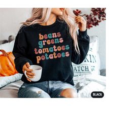 thanksgiving food sweatshirt, funny family thanksgiving dinner shirt, matching friendsgiving retro fall crew turkey shir