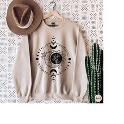 sun and moon sweatshirt, mystic moon and sun shirt, mystical moon phase sweater, celestial tshirt, witchy clothes, spiri
