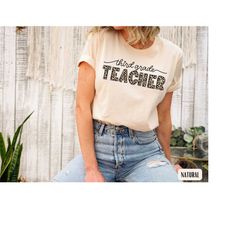 leopard third grade teacher shirt, 3rd grade teacher tshirt, 3rd grade team shirts, third grade t-shirt, elementary scho