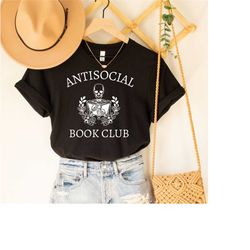 antisocial book club shirt, bookish shirt, book lover, book lover gift, book club shirt, book shirt, reading shirt, book
