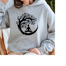buddha tree hoodie, buddhist hoodie, buddha yoga hoodie, namaste hoodie, meditation hoodie, buddha floral hoodie, spirit
