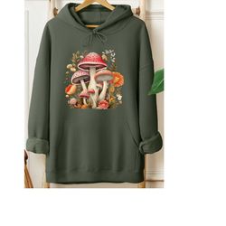 cottagecore mushroom hoodie, goblincore hoodie, mushroom hoodie, nature lover top, mushroom hoodie, fungus hoodie, aesth