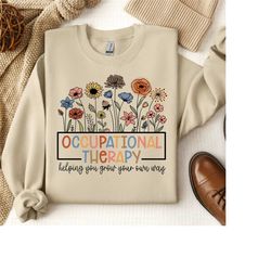 occupational therapist embroidered sweatshirt, pediatric ot shirt, cota ota gift shirt, occupational therapy sweatshirt,