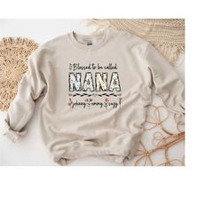 personalized blessed to be called grandma sweatshirt, grandma sweatshirt, christmas sweater, nana sweatshirt, grandma gi
