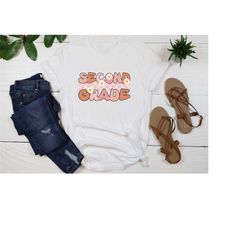 retro second grade teacher, second grade shirt, second grade teacher shirt, 2nd grade teacher shirt, 2nd grade tees, bac