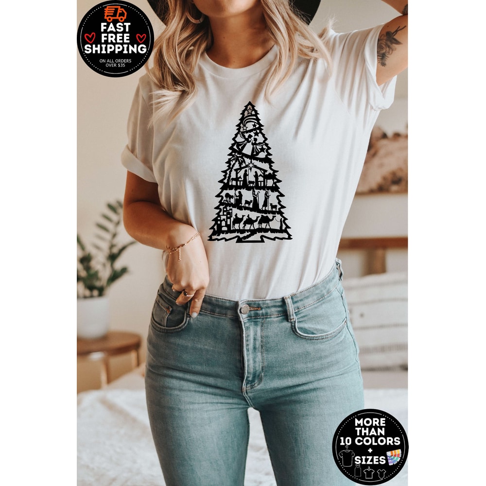 Nativity Scene Shirt, Christian Christmas Shirt, True Story Nativity, Religious Christmas Gifts, Jesus Christmas Shirt, Christmas Nativity.jpg