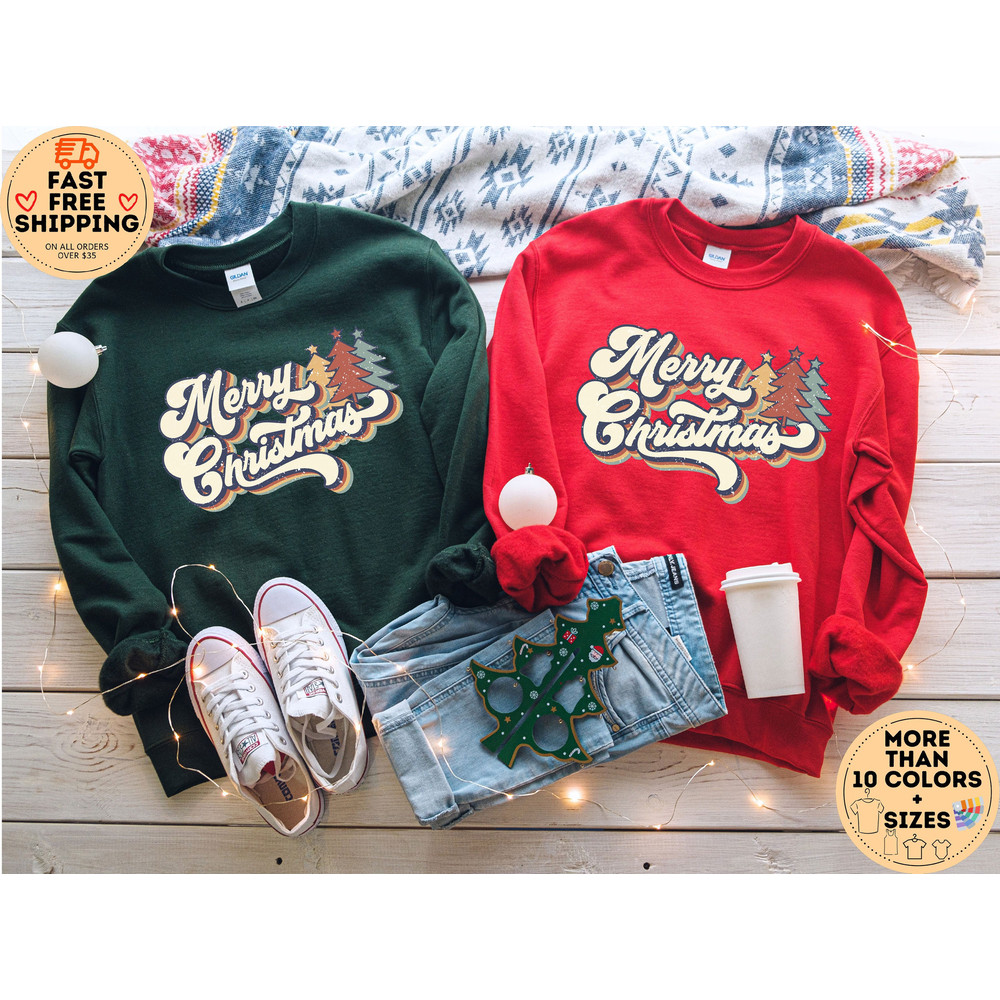 Retro Merry Christmas Sweatshirt, Vintage Christmas sweater, Merry Christmas, Christmas Crewneck, Winter Sweatshirt, Woman Christmas Tshirt.jpg