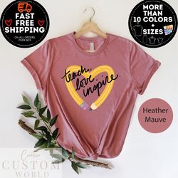 teach love inspire tees, teacher life shirt, gift for teacher, kindergarten teacher tshirt, teacher appreciation gift, b