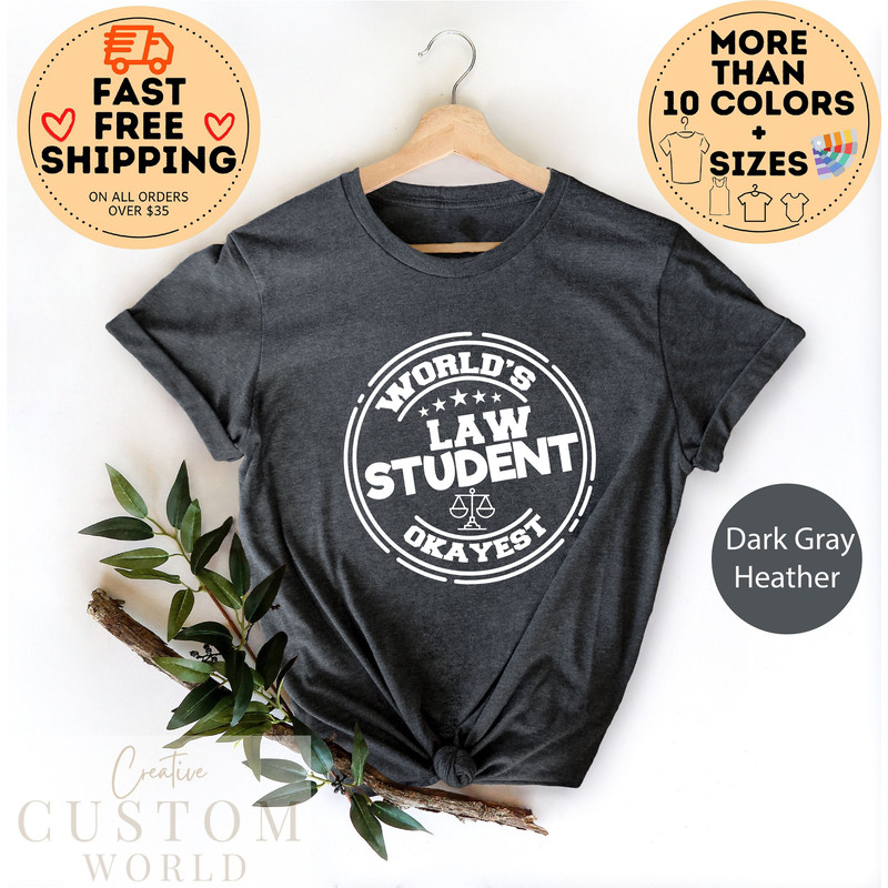 World's Okayest Law student Shirt, Gift For Lawyer, Lawyer Shirt, Law Student, Law School Graduate Gift, Law Student Tee, Funny Lawyer Gift.jpg
