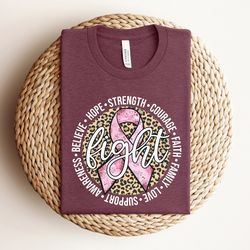 hope strength courage faith shirt, cancer awareness, cancer family support, pink ribbon shirt, cancer fighter shirt, pin
