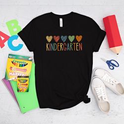 kindergarten heart shirt, hello kindergarten shirt, colorful kindergarten shirt, back to school shirt, kindergarten kids