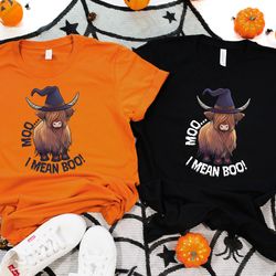moo i mean boo shirt, spooky season shirt, halloween heifer shirt, halloween sweatshirt, western halloween shirt, hallow