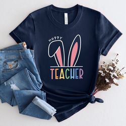 one hoppy teacher shirt, easter bunny ears shirt, easter teacher shirt, easter teacher bunny shirt, teacher life shirt,