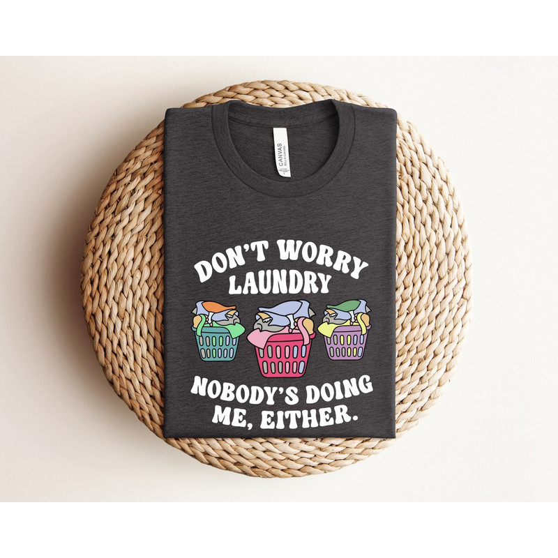 Don't Worry Laundry No Ones Doing Me Either Shirt, Funny Laundry Shirt, Laundry Day Shirt, Funny Graphic Shirt, Funny Saying Shirt For Mom.jpg