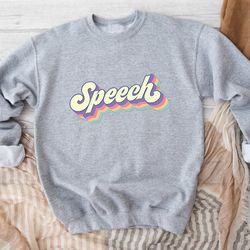 retro speech sweatshirt, slp therapy sweater, retro pathology grad sweatshirt, gift for pathologist, cute language patho