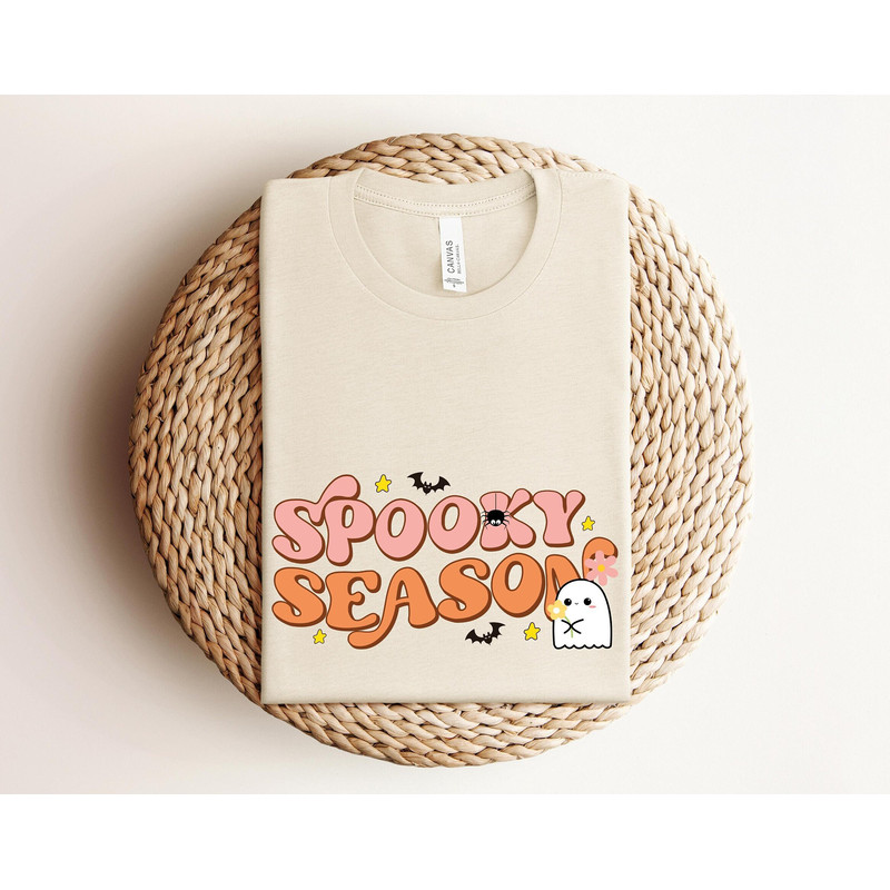 Retro Spooky Season Halloween Shirt, Vintage Halloween Shirt, Cute Ghost Shirt, Pumpkin Season Shirt, Boo Halloween Shirt, Trick or Treat.jpg