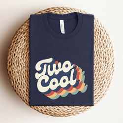 retro two cool toddler birthday shirt, 2nd birthday toddler shirt, two cool matching family birthday shirts, happy birth