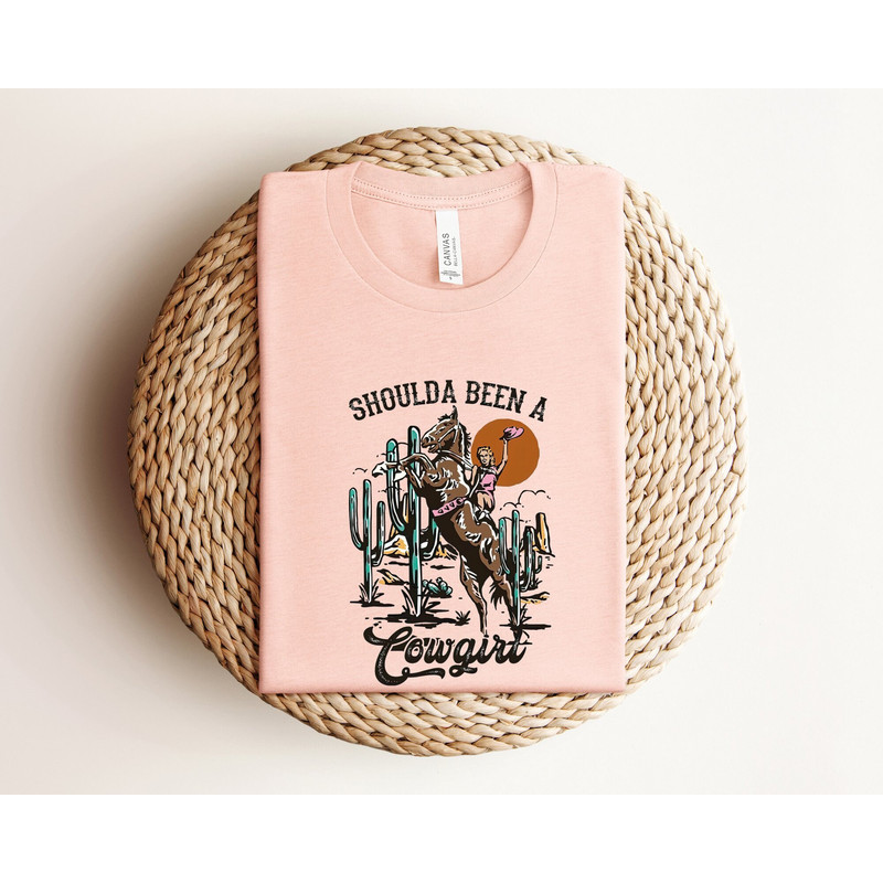 Should A Been A Cowgirl Shirt, Retro Cowgirl Shirt, Western Graphic Shirt, Gift For Cowgirl, Rodeo Shirts, Rodeo Country Western Shirts.jpg