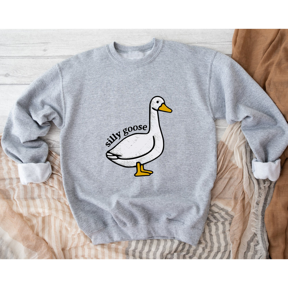 Silly Goose Crewneck Sweatshirt, Unisex Silly Goose University Sweatshirt, Funny Men's Sweatshirt, Funny Gift for Guys, Funny Goose Hoodie.jpg