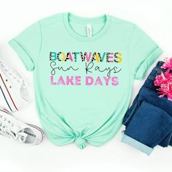 boat waves, sun rays shirt,lake squad shirt, lake shirt, vacation shirt, camping life shirt, family matching shirts, cus