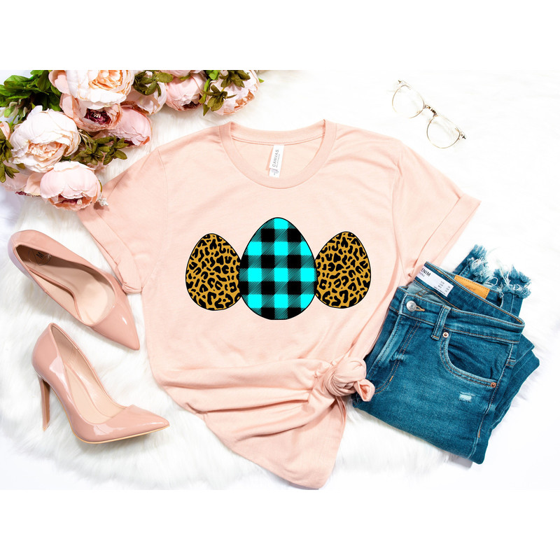 Buffalo Plaid and Leopard Print Easter Eggs Shirt,Easter Shirt For Woman,Easter Shirt,Easter Family Shirt,Easter Day,Easter Matching Shirt.jpg