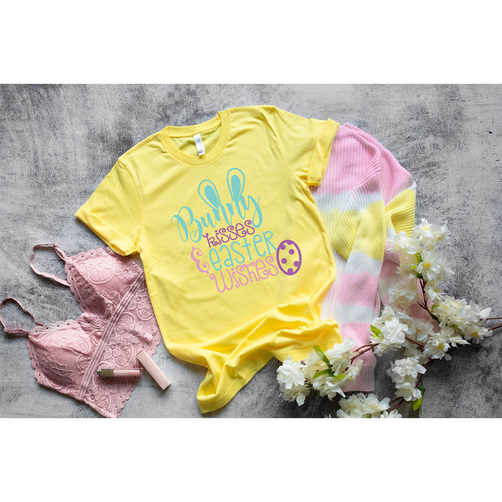 Bunny Kisses And Easter Wishes,Cute Easter Shirts for Women,Women's Easter Shirt ,Bunny Shirt,Family Easter Shirts,Easter Gift,Easter Day.jpg