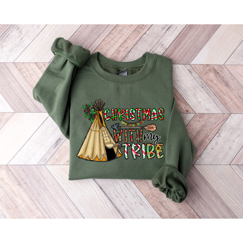 Christmas with my tribe Sweatshirt,Buffalo Plaid Christmas Shirt,Matching Family Christmas Shirts,Christmas Gift,Family Christmas.jpg