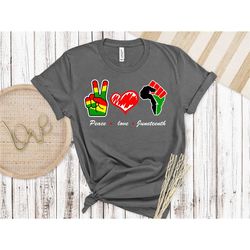 peace love juneteenth shirt, juneteenth shirt women, afro woman shirt, 1865 juneteenth shirt, black women gifts, black h