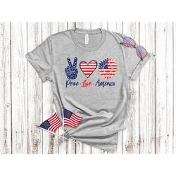 peace love america 4th of july shirt, funny 4th of july shirt, cool shirt, 4th of july party matching family shirt, inde