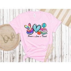 peace love teach shirt teachers outfit teacher gift shirt teacher life t-shirt cute teacher trendy teacher shirt teacher