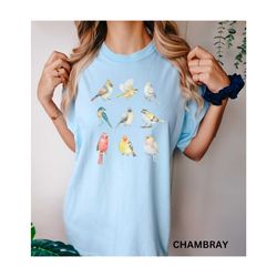 bird shirt, comfort colors bird tee, pretty birds shirt, bird watcher shirt, gift for mom, teacher gift, birdwatcher gif