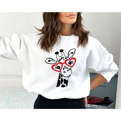 valentine's day sweatshirt, giraffe sweatshirt, women valentines sweatshirt, funny valentine shirt, cute valentine shirt